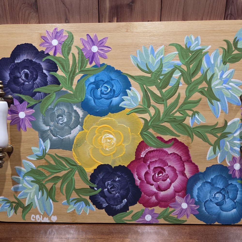 Handmade/Hand Painted Serving Trau